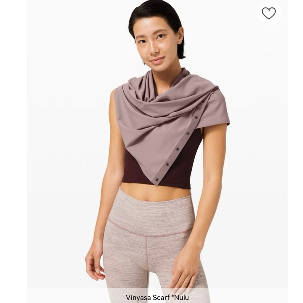 Lululemon Vinyasa Scarf Womens One Size Violet Verbena Pink Nulu Snap Wrap Shawl
